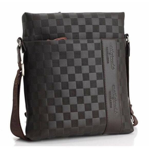Men's Leather Messenger Bag Crossbody Shoulder Bags Business Satchel